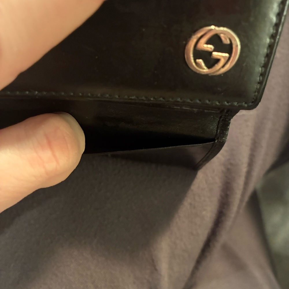 Gucci Black Leather Wallet with Silver Logo Leather Key Holder Italy - Picture 5 of 7